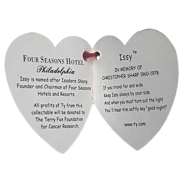 Issy Jakarta Ty Beanie Baby Teddy Bear MWMT Four Seasons Hotel Collection 2001 - Picture 4 of 6